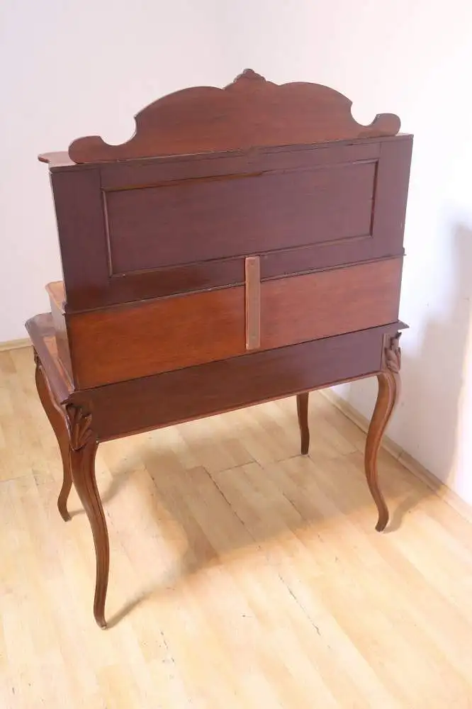 Antik Damen-Schreibtisch, Sekretär, wohnfertig, Louis Philippe, Nussbaum ca.1900 13