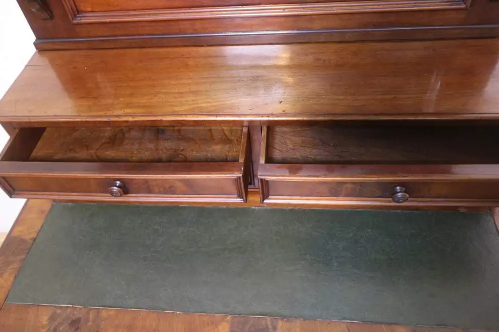 Antik Damen-Schreibtisch, Sekretär, wohnfertig, Louis Philippe, Nussbaum ca.1900 14