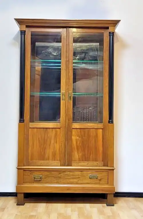 Vitrine  Bücherschrank  Biedermeier Nachbau Stil Antik ca. 1920 Jh. 0