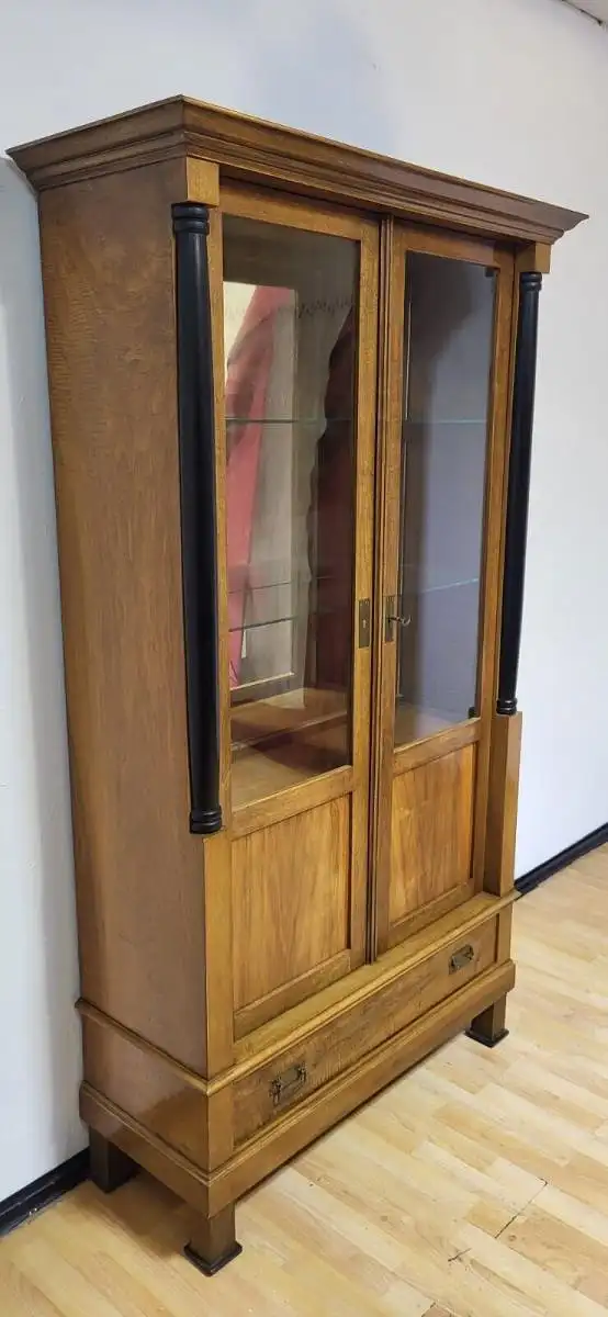 Vitrine  Bücherschrank  Biedermeier Nachbau Stil Antik ca. 1920 Jh. 12