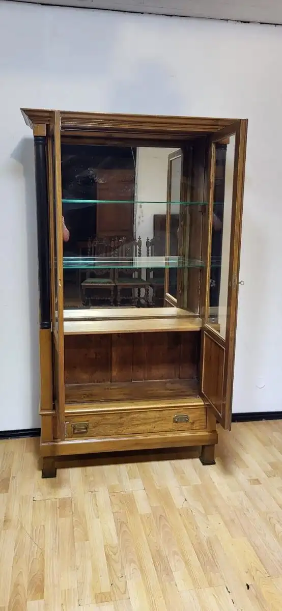 Vitrine  Bücherschrank  Biedermeier Nachbau Stil Antik ca. 1920 Jh. 15