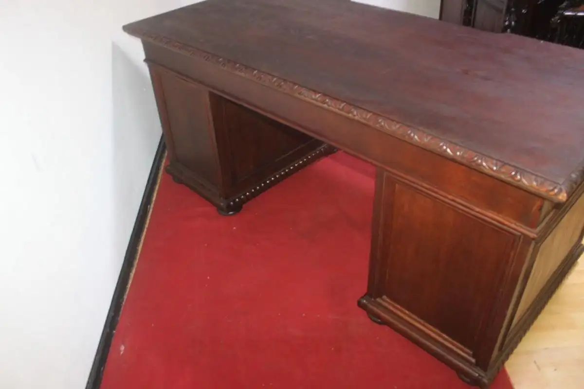 Antik  Schreibtisch Herrenzimmer ca.  1920 Jh. 11