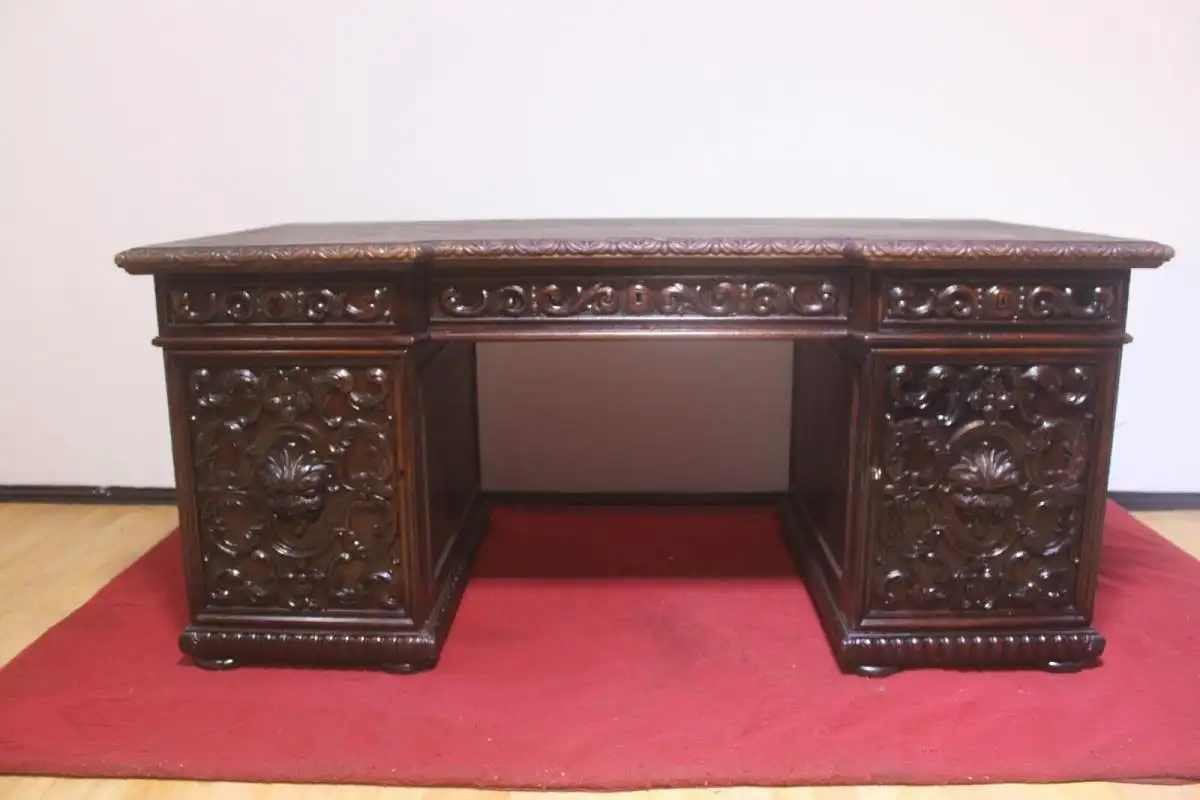 Antik  Schreibtisch Herrenzimmer ca.  1920 Jh. 12