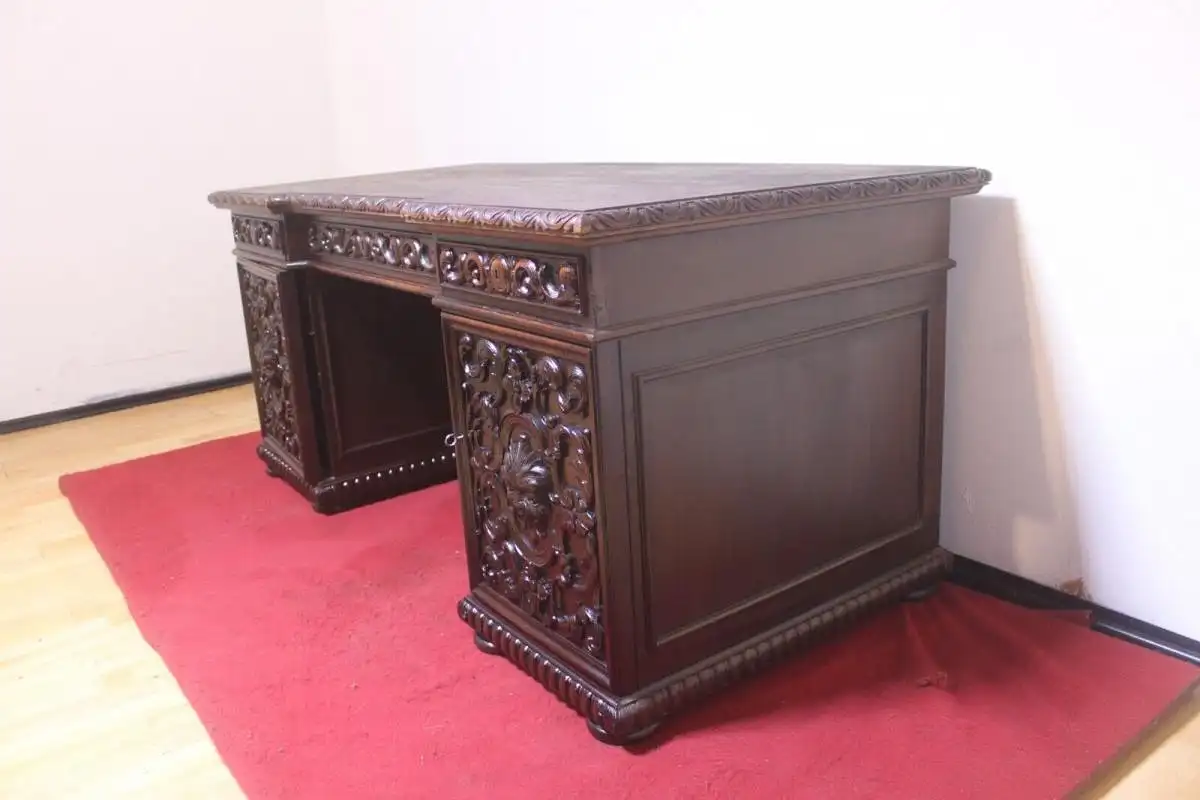 Antik  Schreibtisch Herrenzimmer ca.  1920 Jh. 3