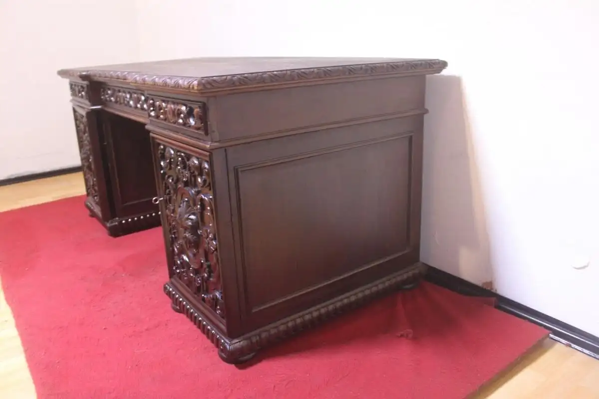 Antik  Schreibtisch Herrenzimmer ca.  1920 Jh. 4