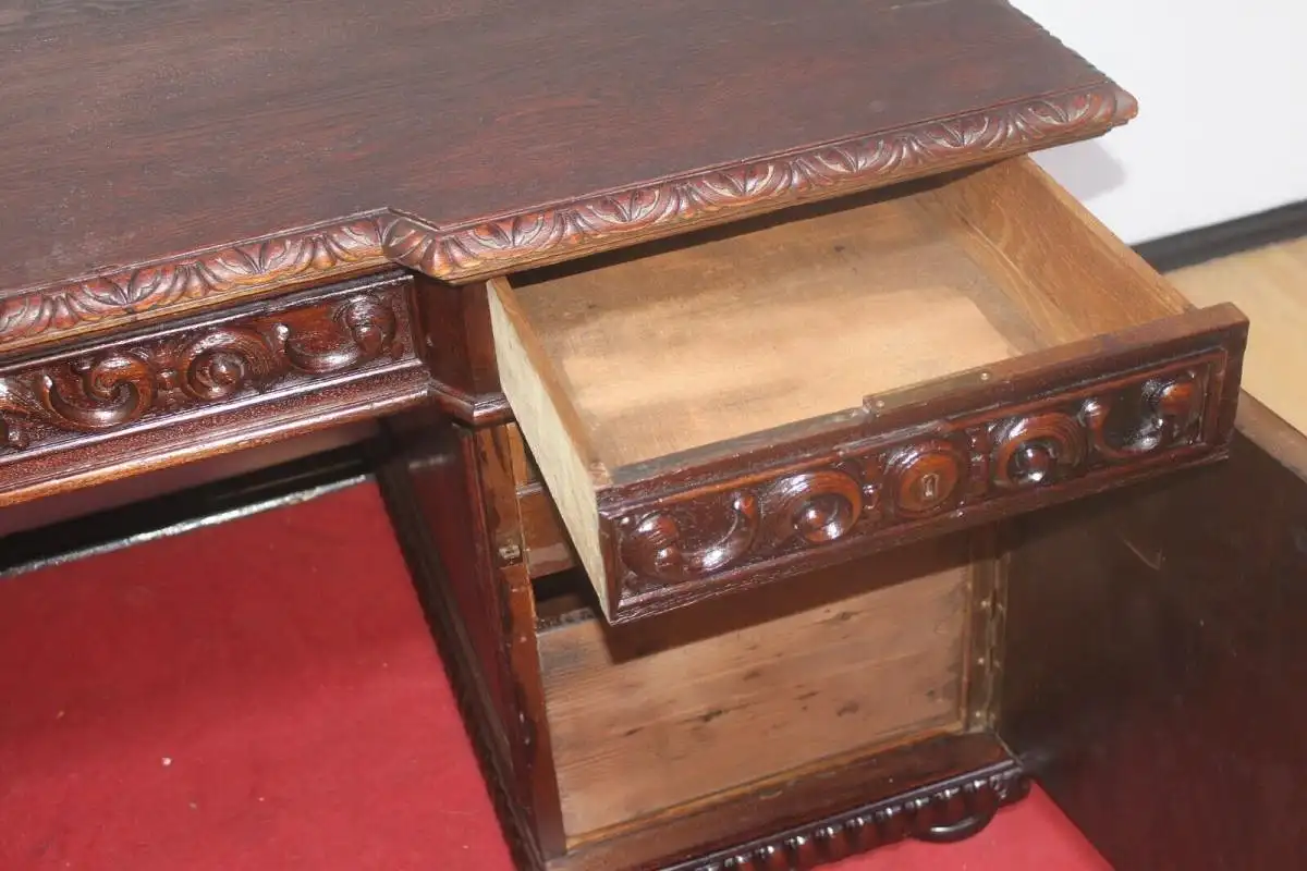 Antik  Schreibtisch Herrenzimmer ca.  1920 Jh. 6