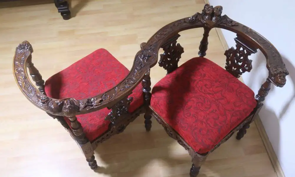 Tête-à-tête Sitzbank Antik Frankreich 1880 12