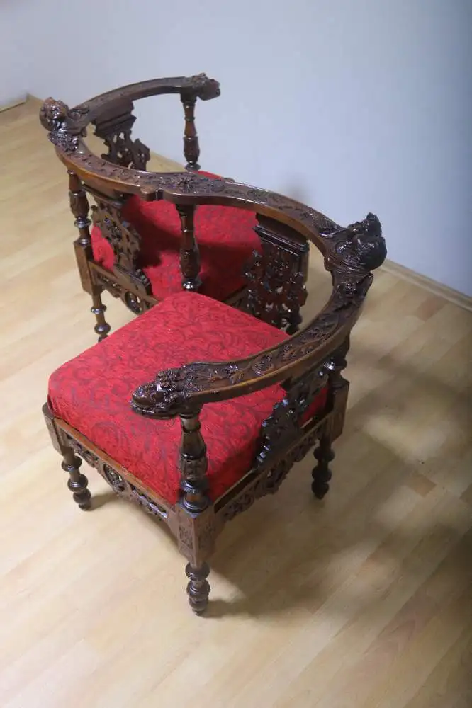 Tête-à-tête Sitzbank Antik Frankreich 1880 4