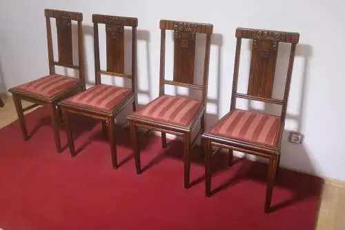 Antik 4 Set Esszimmerstühle Küchenstühle  art deco ca .1920