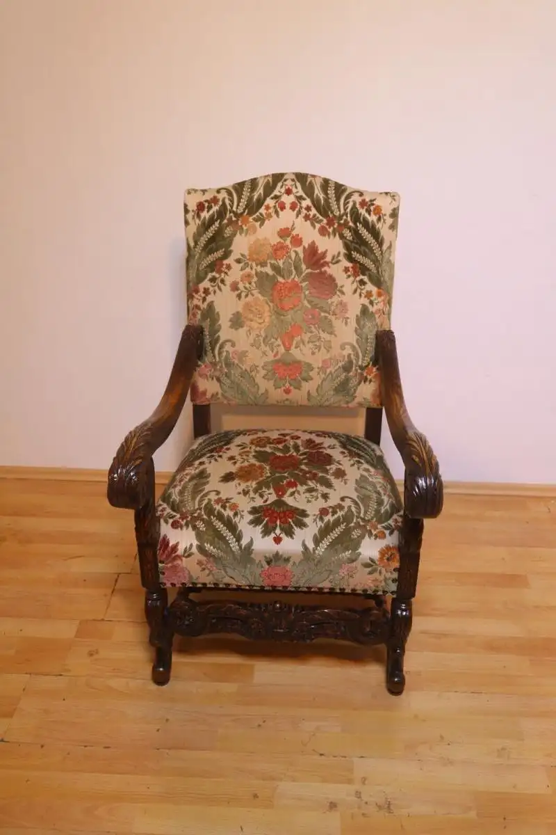 Antiker Stuhl Trohnstuhl Sessel  Jugendstil  Antik um 1900 Jh. 15