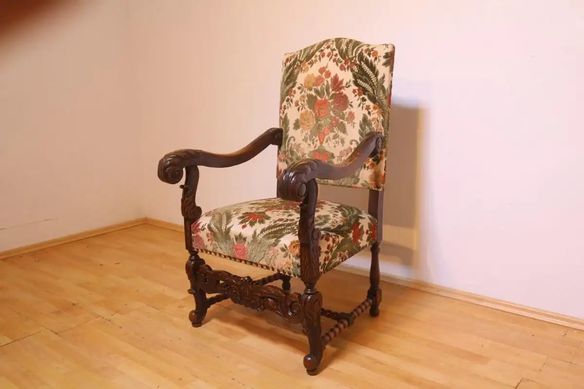 Antiker Stuhl Trohnstuhl Sessel  Jugendstil  Antik um 1900 Jh. 17