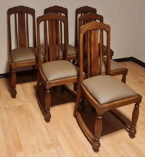 Antik 6 Set Stühle Hochlehner  Jugendstil Esszimmerstühle  Stühle  ca. 1920