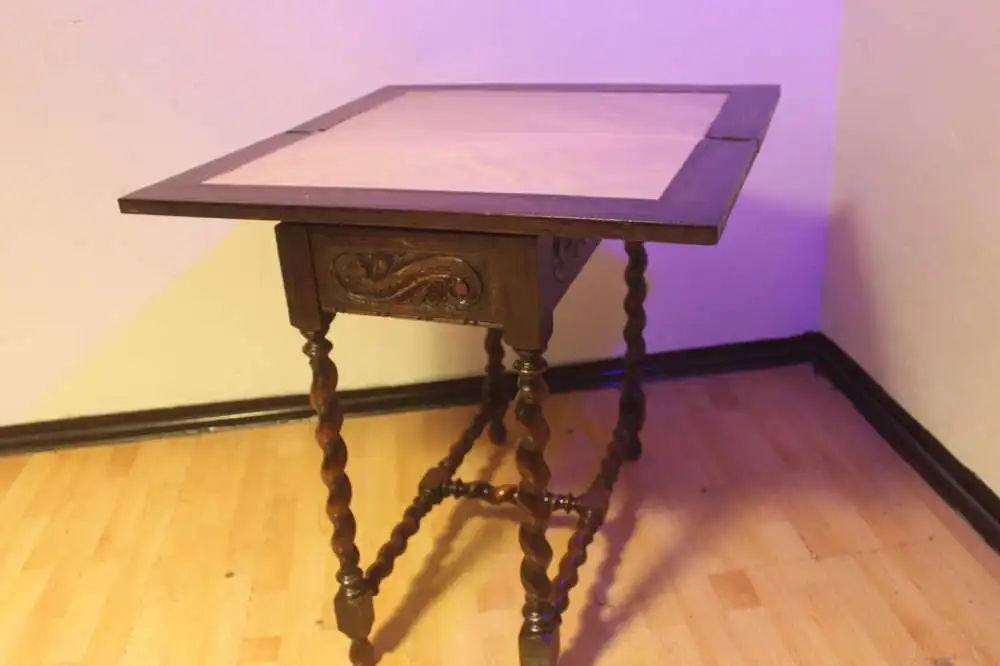 Spieltisch Tisch Herrenzimmer Beistelltisch Antik um 1900            11