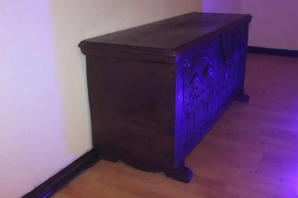 Truhe antik Unikat Sammlerstück ca 1900Jh. 4