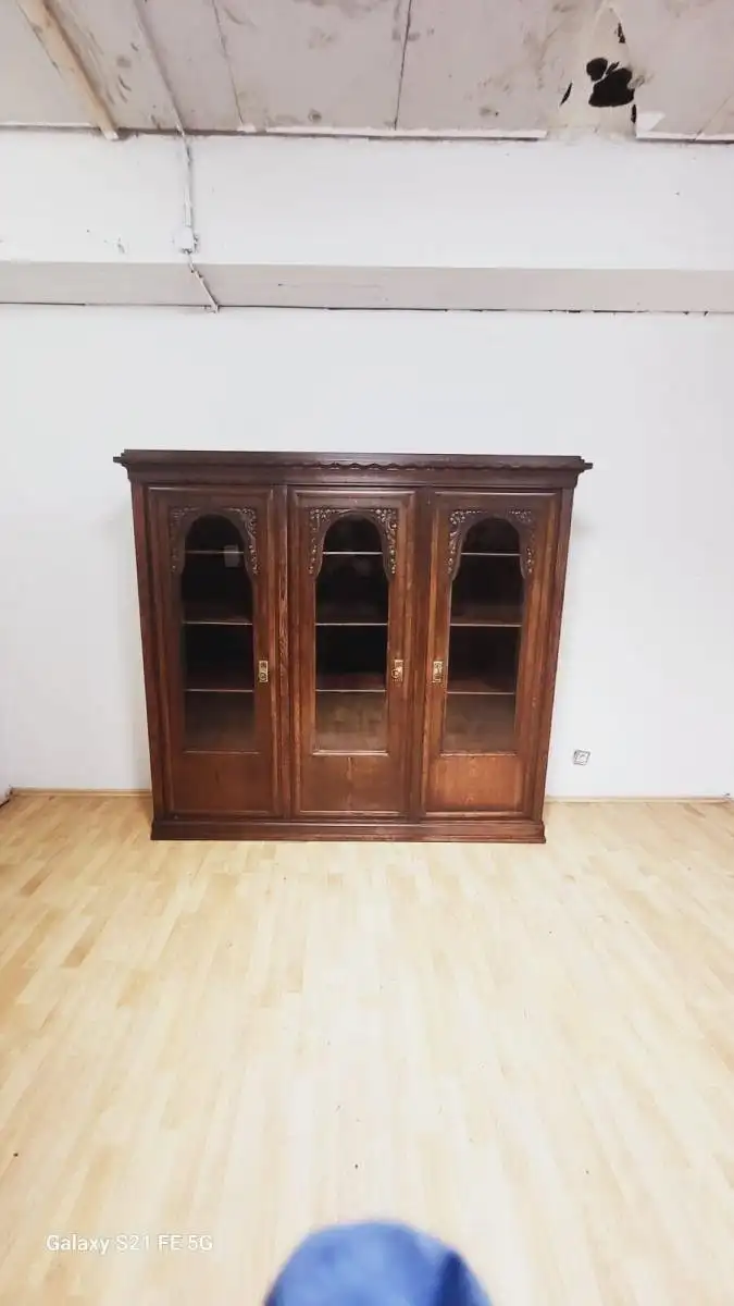 Bücherschrank Vitrine Bibolotheksschrank Antik ca 1910 art deco 13