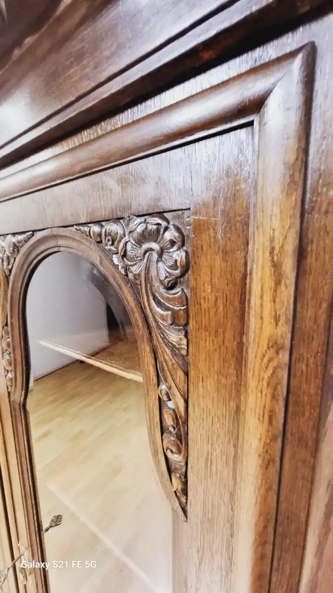Bücherschrank Vitrine Bibolotheksschrank Antik ca 1910 art deco 14