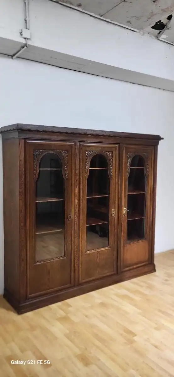 Bücherschrank Vitrine Bibolotheksschrank Antik ca 1910 art deco 18