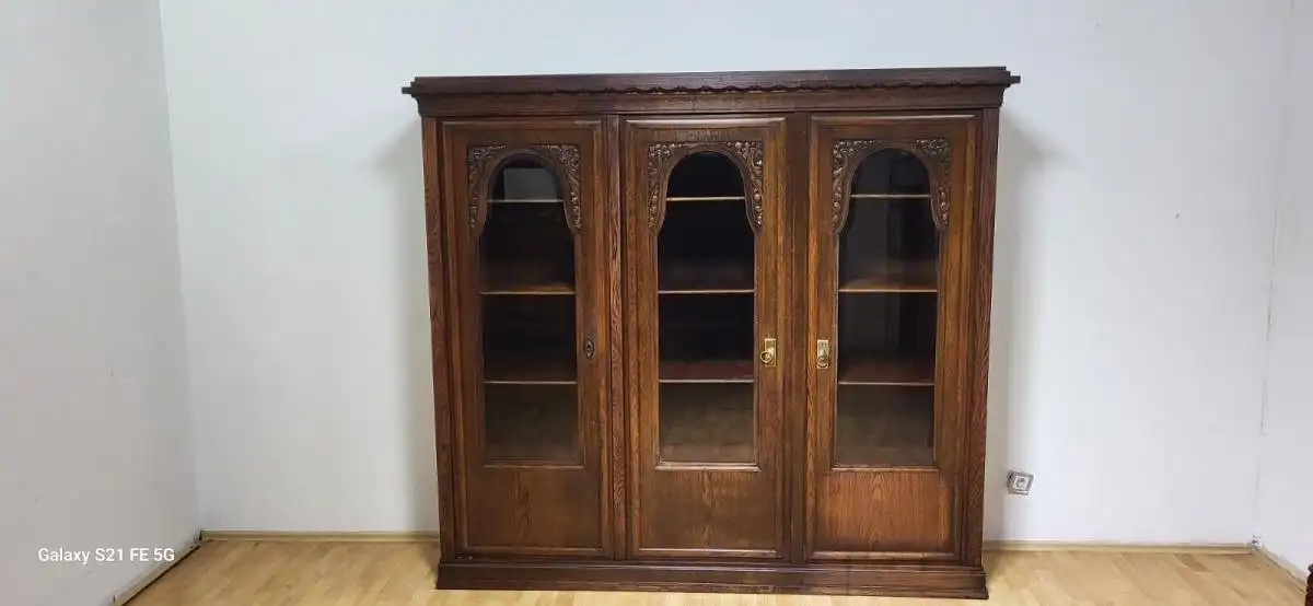 Bücherschrank Vitrine Bibolotheksschrank Antik ca 1910 art deco 2