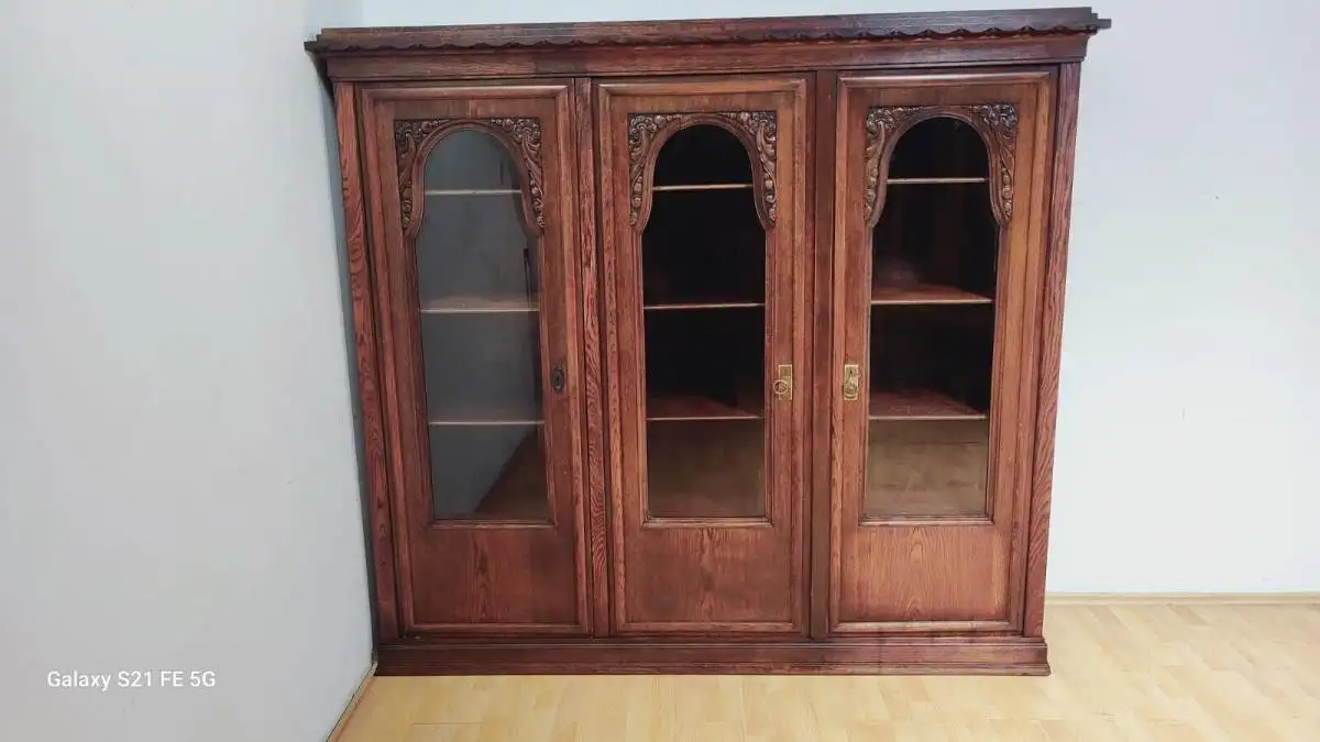 Bücherschrank Vitrine Bibolotheksschrank Antik ca 1910 art deco 20