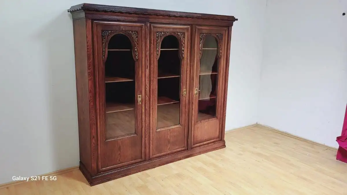 Bücherschrank Vitrine Bibolotheksschrank Antik ca 1910 art deco 3