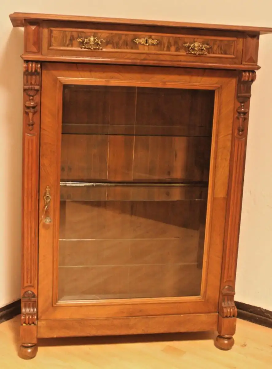Antik Vitrine Schrank Wohnzimmer ca. 19 Jh.