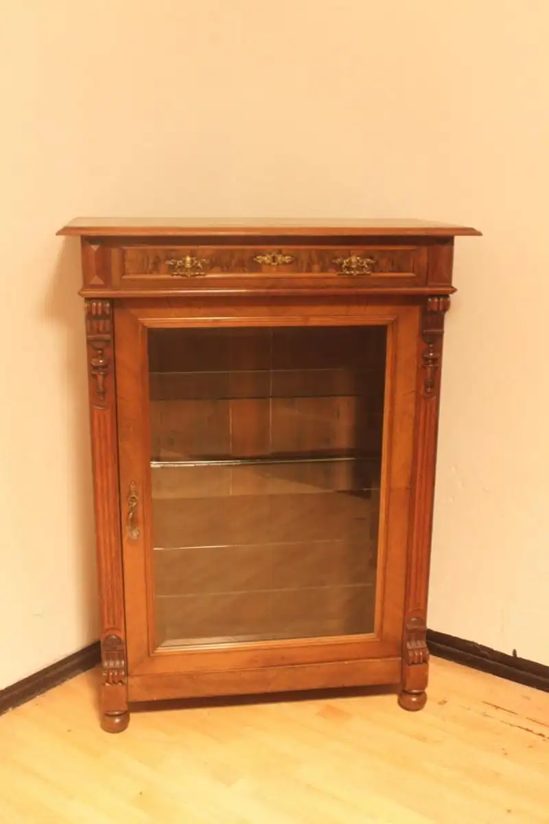 Antik Vitrine  Schrank Wohnzimmer ca. 19 Jh. 1