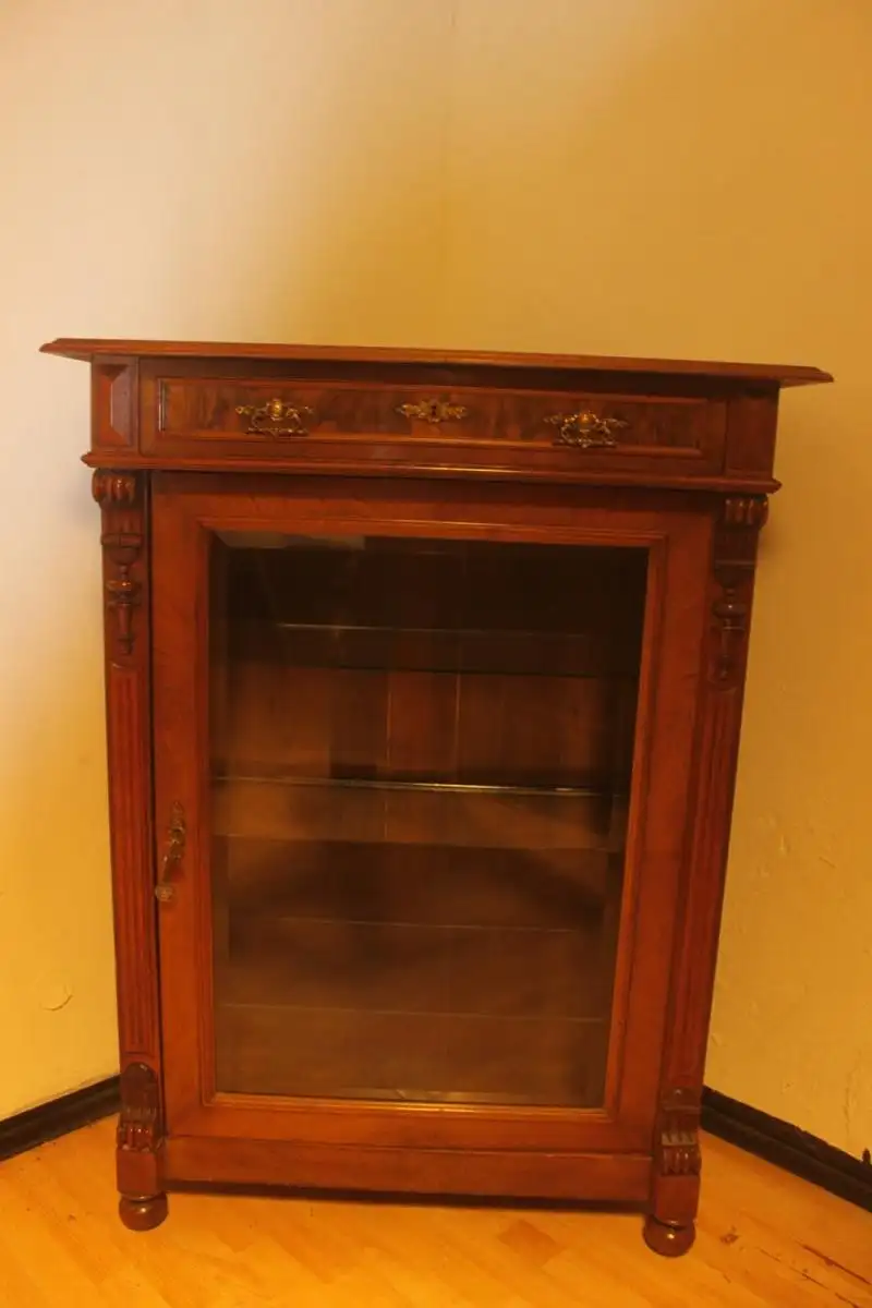 Antik Vitrine  Schrank Wohnzimmer ca. 19 Jh. 11
