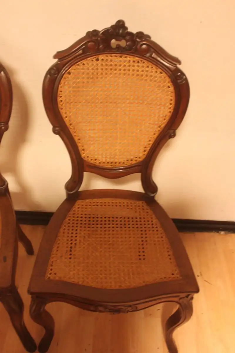 2 Stühle Set Antik Esszimmerstühle, Salonstühle 10