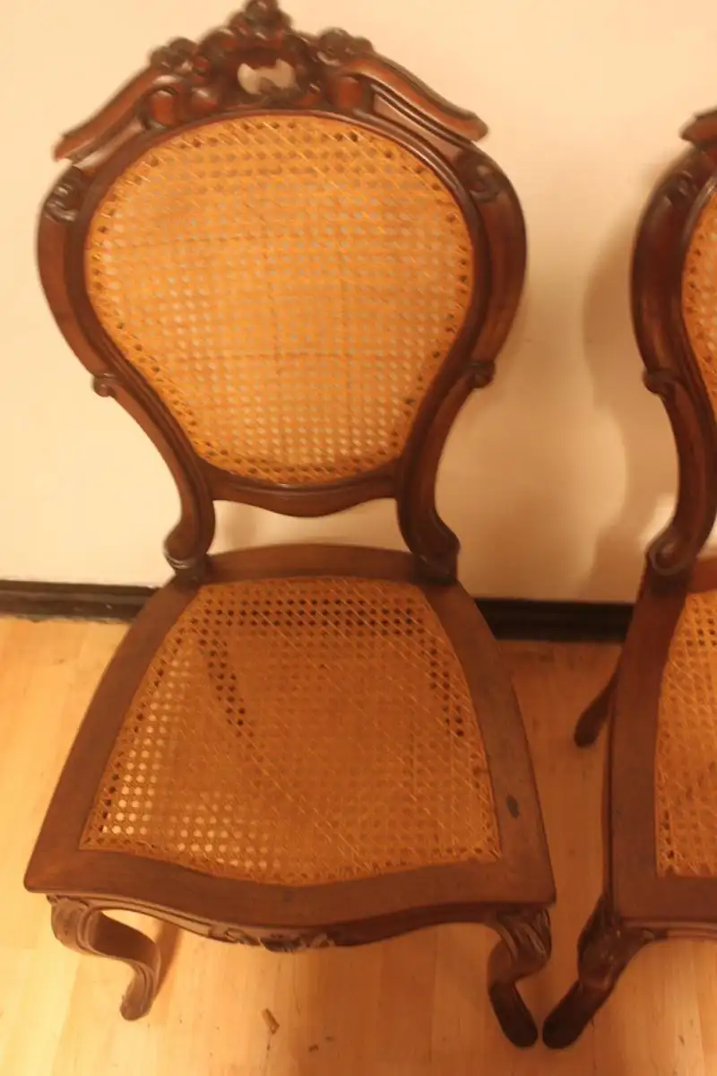 2 Stühle Set Antik Esszimmerstühle, Salonstühle 11