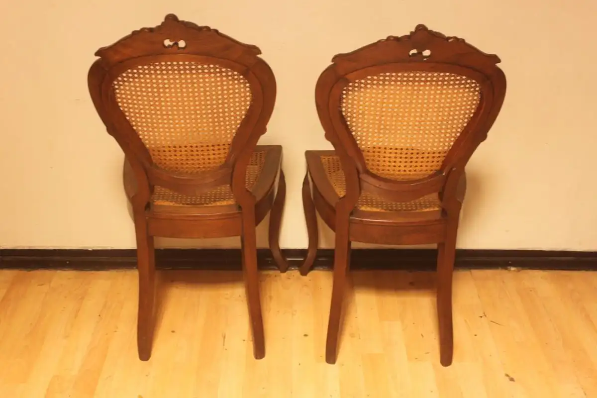 2 Stühle Set Antik Esszimmerstühle, Salonstühle 8