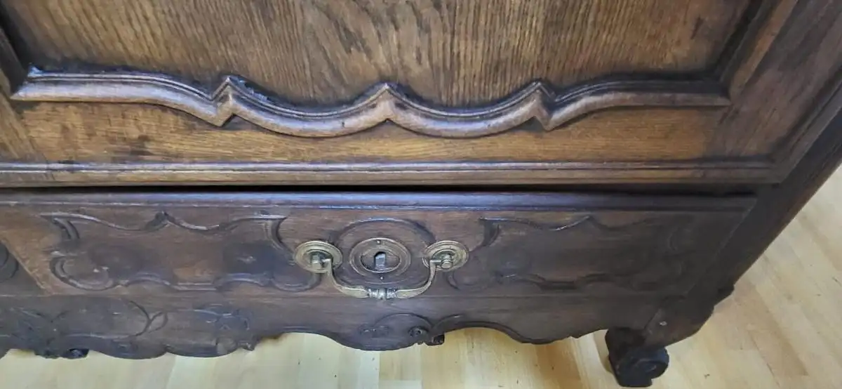 Französischer Hochzeitschrank Kleiderschrank Antik ca  1860 Jh. 7