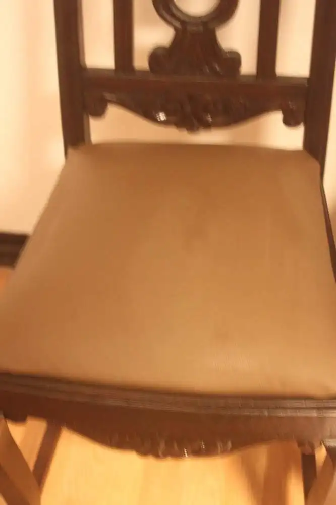 4  Esszimmerstühle Set  Küchenstühle   Antik   in echtem Leder ca. 1900 Jh. 11