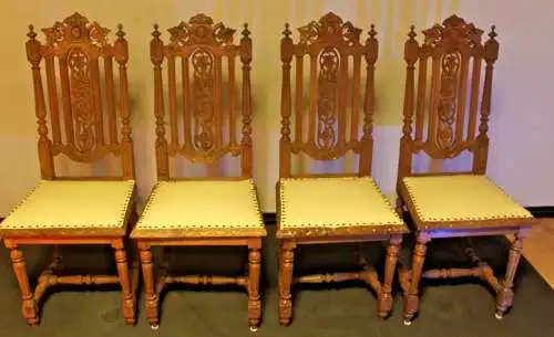 4 Esszimmerstühle Jagdstühle   Küchenstühle Gründer  Antik ca. 1900 Jh.