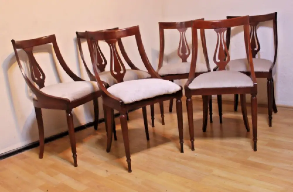 6 Antike Stühle Stil  Biedermeier Nachbau. 0