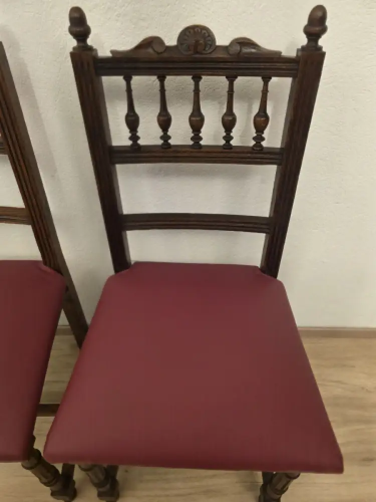 2 Esszimmerstühle Küchenstühle Wohnzimmerstühle Antik um 1900 Jh. 4