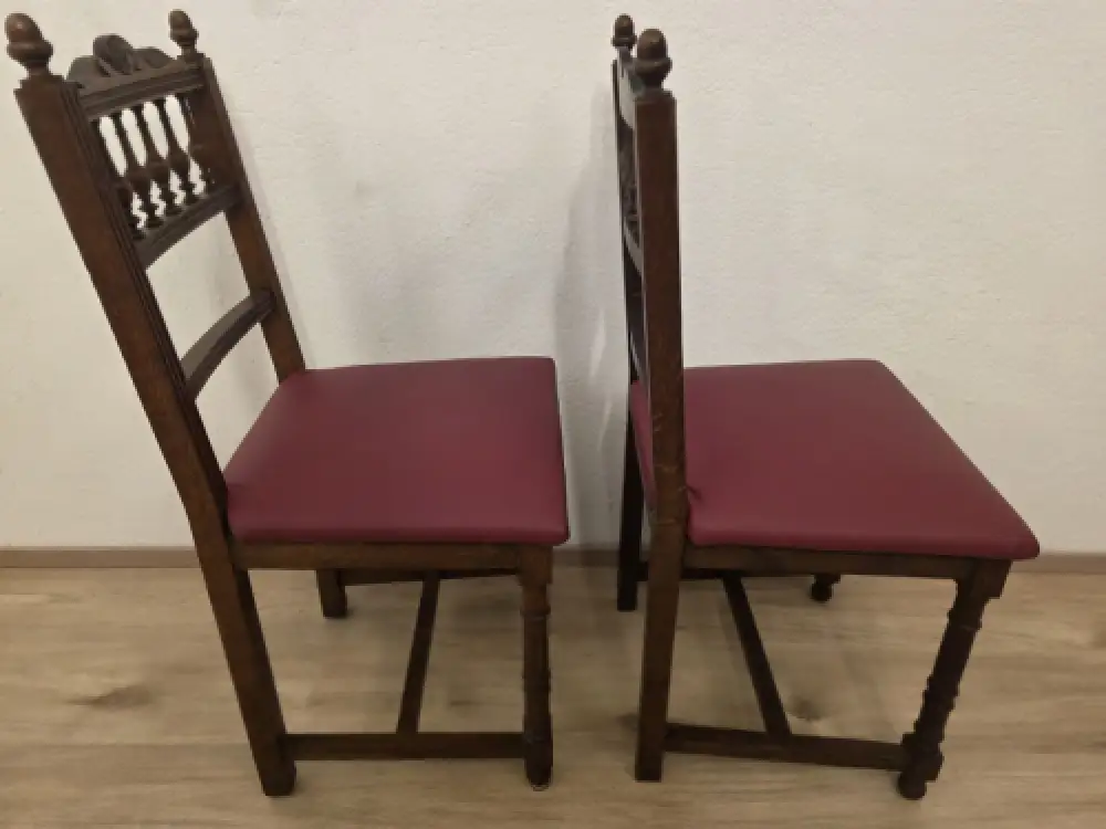 2 Esszimmerstühle Küchenstühle Wohnzimmerstühle Antik um 1900 Jh. 7