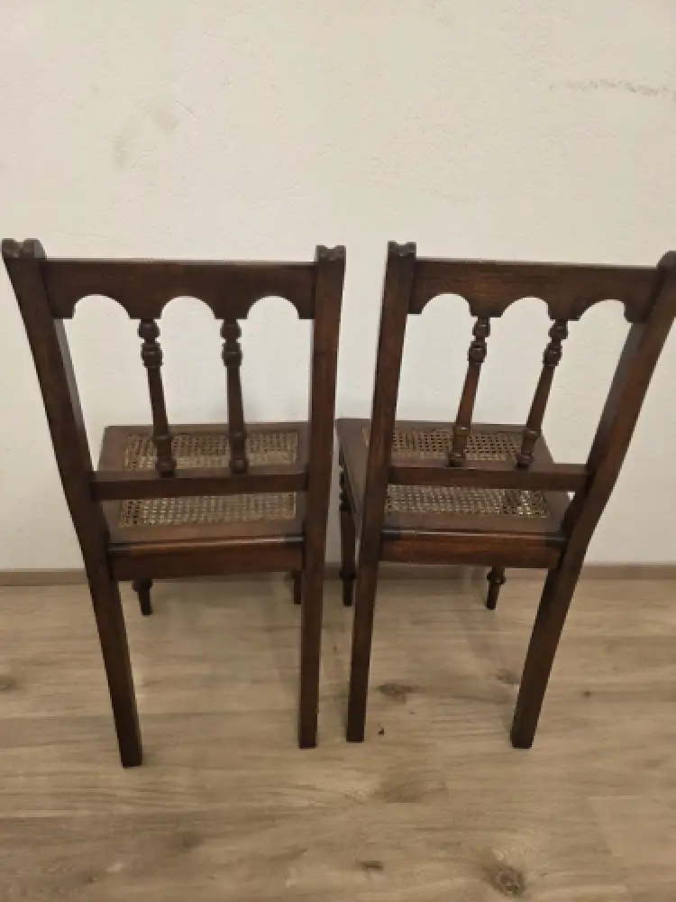 2 Esszimmerstühle Küchenstühle Wohnzimmerstühle Antik um 1900 Jh. 6