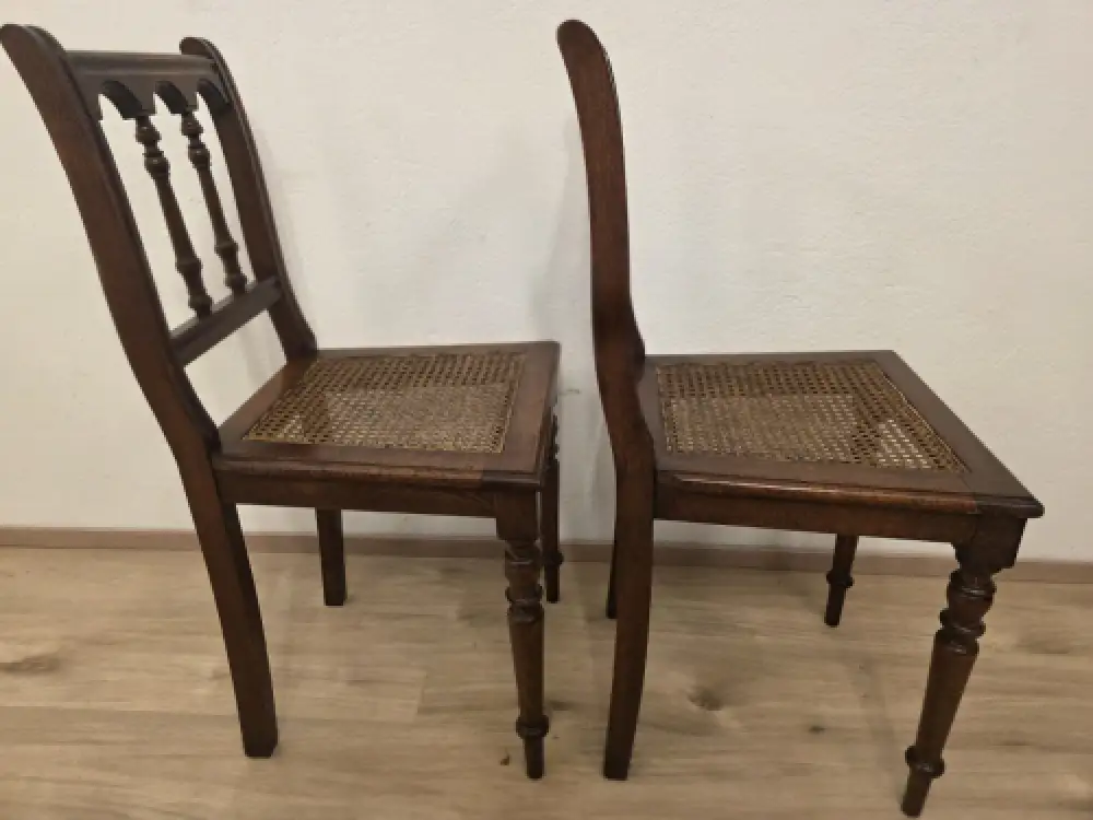 2 Esszimmerstühle Küchenstühle Wohnzimmerstühle Antik um 1900 Jh. 7