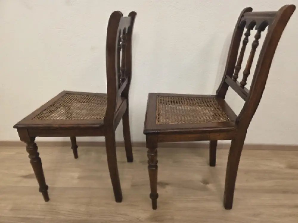 2 Esszimmerstühle Küchenstühle Wohnzimmerstühle Antik um 1900 Jh. 8