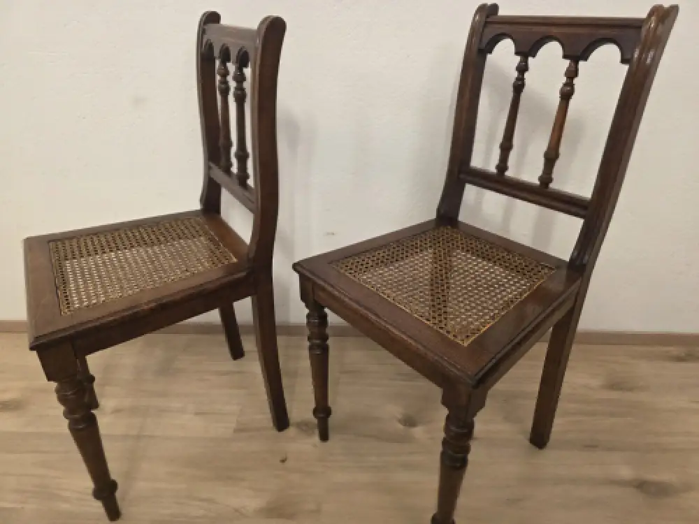 2 Esszimmerstühle Küchenstühle Wohnzimmerstühle Antik um 1900 Jh. 9