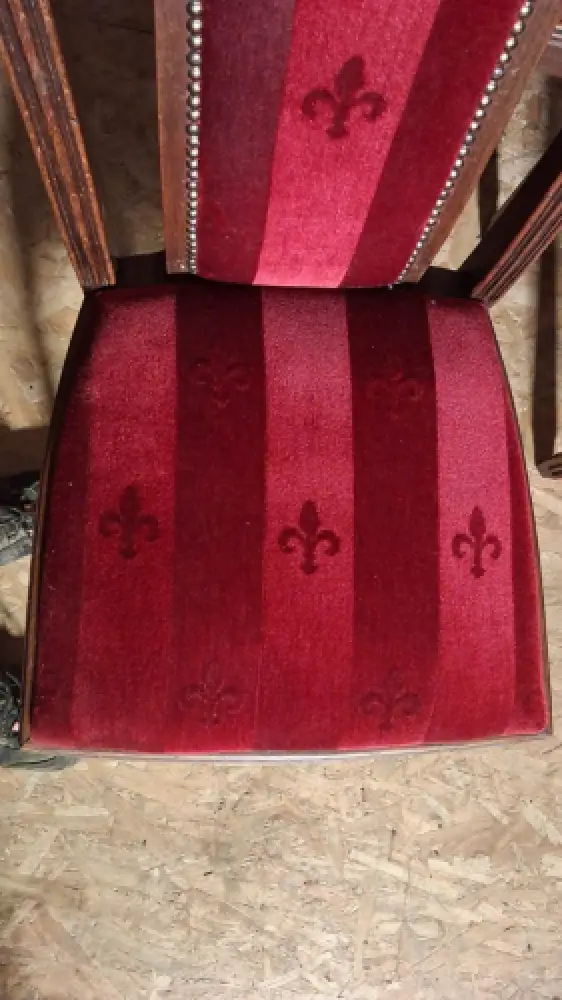 Antik 4 Set Esszimmerstühle Jugendstil art deco neu bezogen ca .1920 Jh. 3