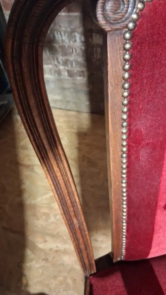 Antik 4 Set Esszimmerstühle Jugendstil art deco neu bezogen ca .1920 Jh. 7