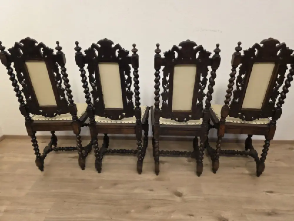 4  Esszimmerstühle Jagdstühle Küchenstühle Gründerzeit Antik ca. 1900 Jh. 3