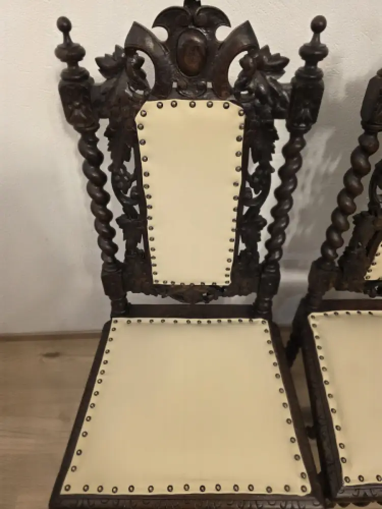 4  Esszimmerstühle Jagdstühle Küchenstühle Gründerzeit Antik ca. 1900 Jh. 5