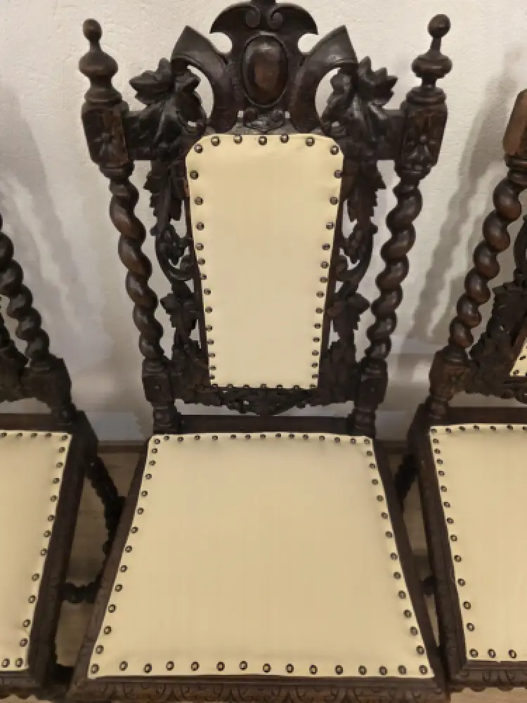 4  Esszimmerstühle Jagdstühle Küchenstühle Gründerzeit Antik ca. 1900 Jh. 7