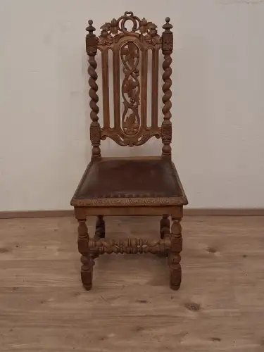 1  Esszimmerstuhl Jagdstuhl   Küchenstuhl Gründer  Antik ca. 1900 Jh.