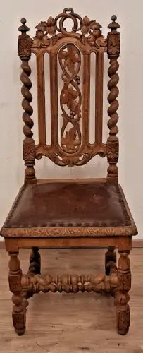 1  Esszimmerstuhl Jagdstuhl   Küchenstuhl Gründer  Antik ca. 1900 Jh.