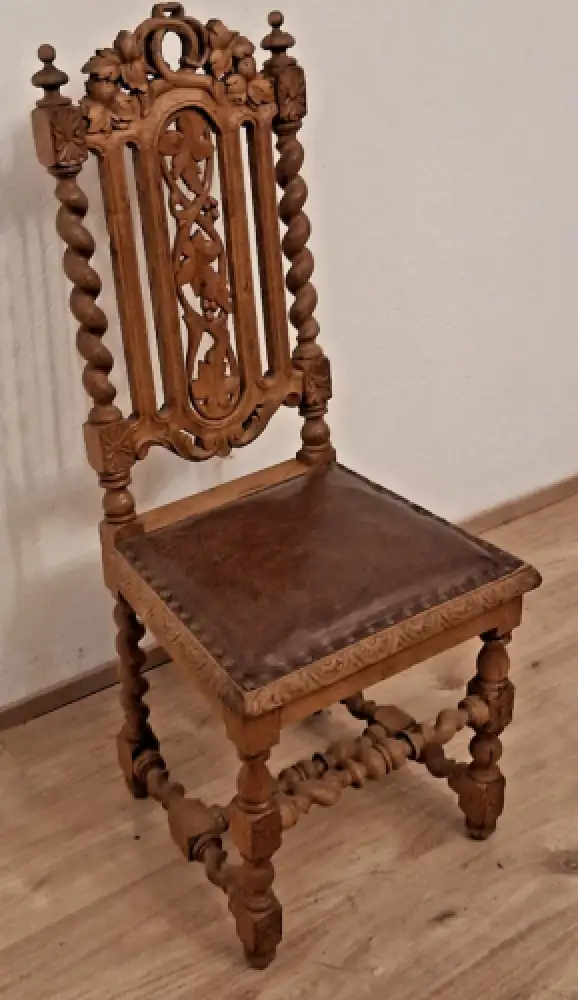 1  Esszimmerstuhl Jagdstuhl   Küchenstuhl Gründer  Antik ca. 1900 Jh. 1