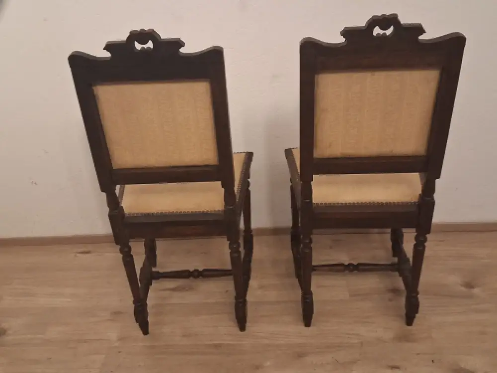 2 Esszimmerstühle Küchenstühle Wohnzimmerstühle Antik um 1900 Jh. 4