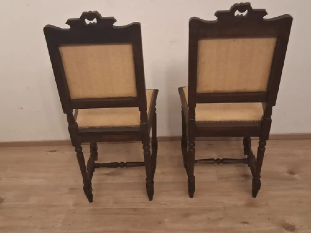2 Esszimmerstühle Küchenstühle Wohnzimmerstühle Antik um 1900 Jh. 5